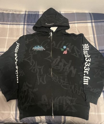 Murd333r.fm Disney Zip Up Hoodie Black